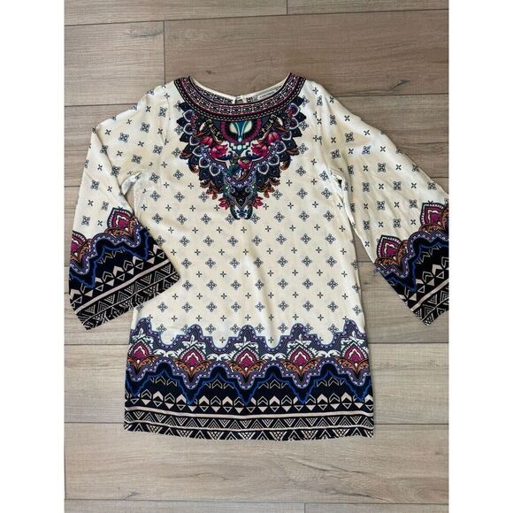 Flying Tomato Multi Color Boho Hippie Mini Dress Paisley M Medium Women’s - Picture 1 of 5